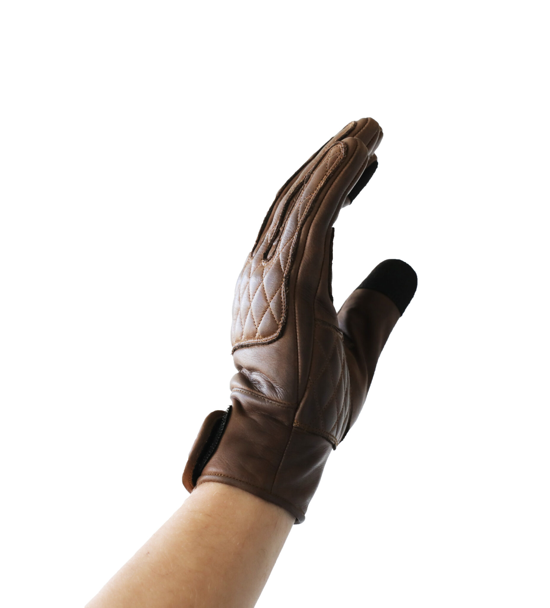 Kiwi Men's Brown Leather Motorcycle Gloves LibertaMoto