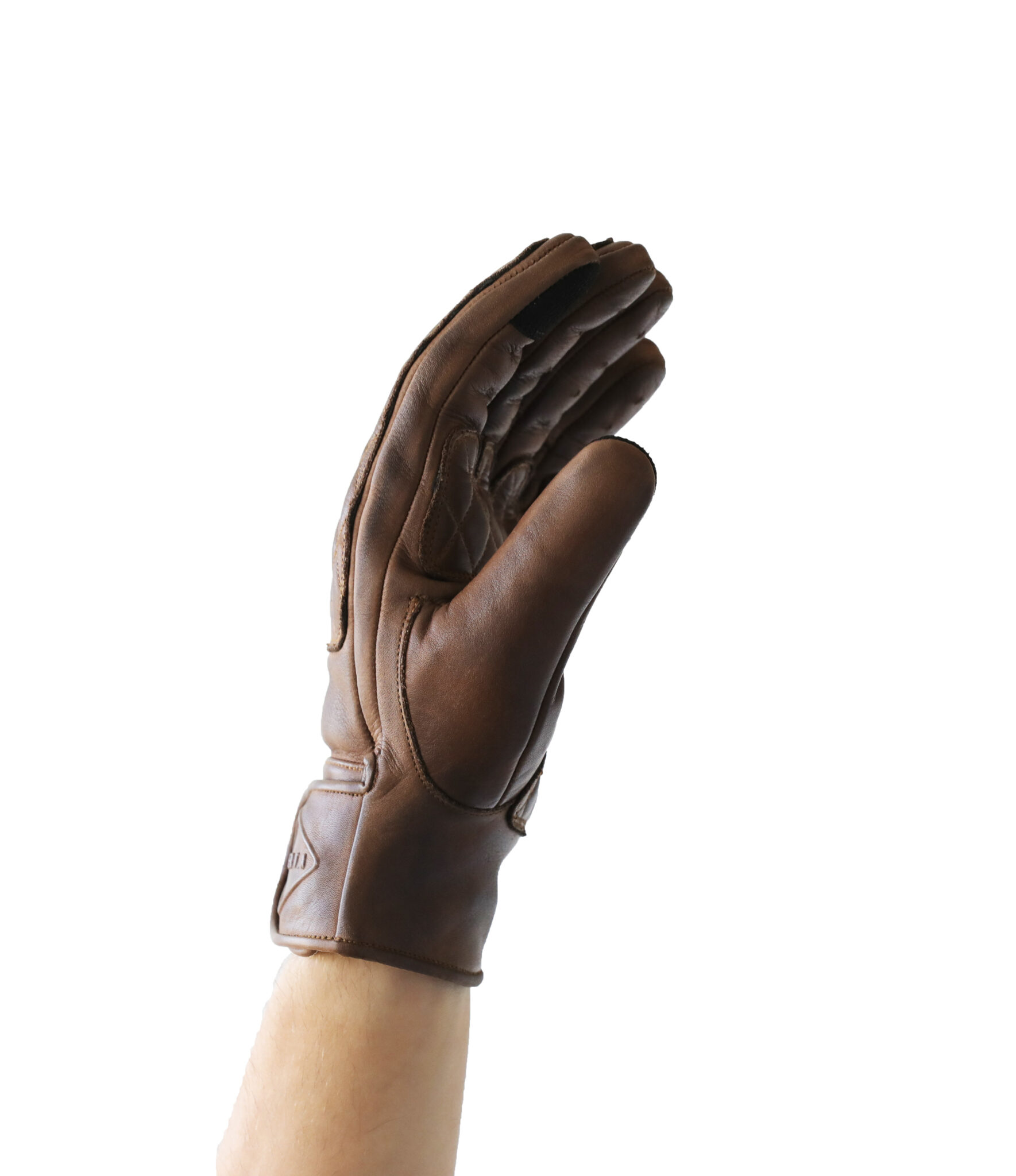 Kiwi Men's Brown Leather Motorcycle Gloves LibertaMoto